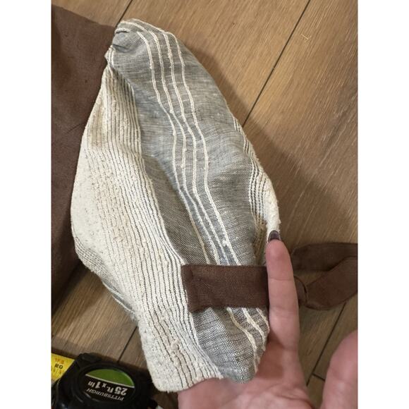 Vintage 70s Style Nur Trocken Reinigen 100% Linen Maxi Prairie Dress Boho Large - Picture 6 of 16